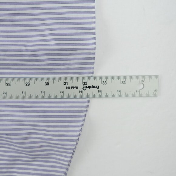 Hugo Boss Sharp Fit Dress Shirt Mens 16 32/33 Striped Purple Long Sleeve Button - Picture 5 of 5
